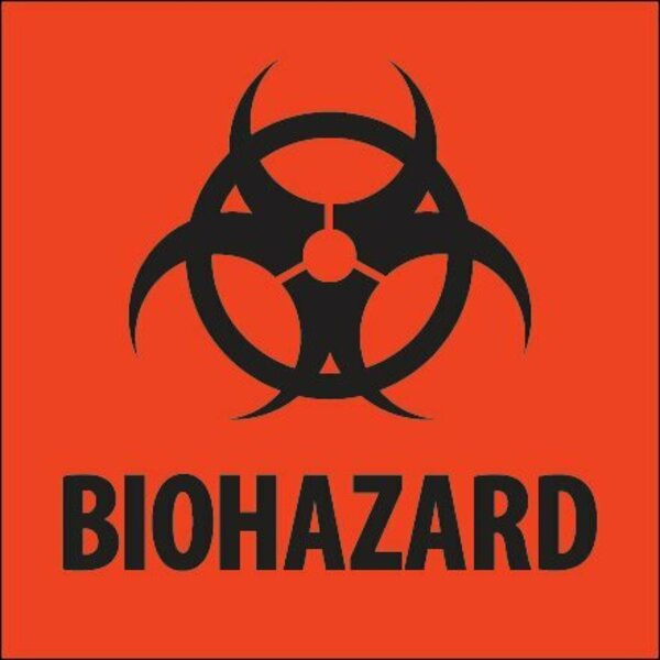 Bsc Preferred 2 x 2'' - ''Biohazard'' Fluorescent Red Labels S-3562